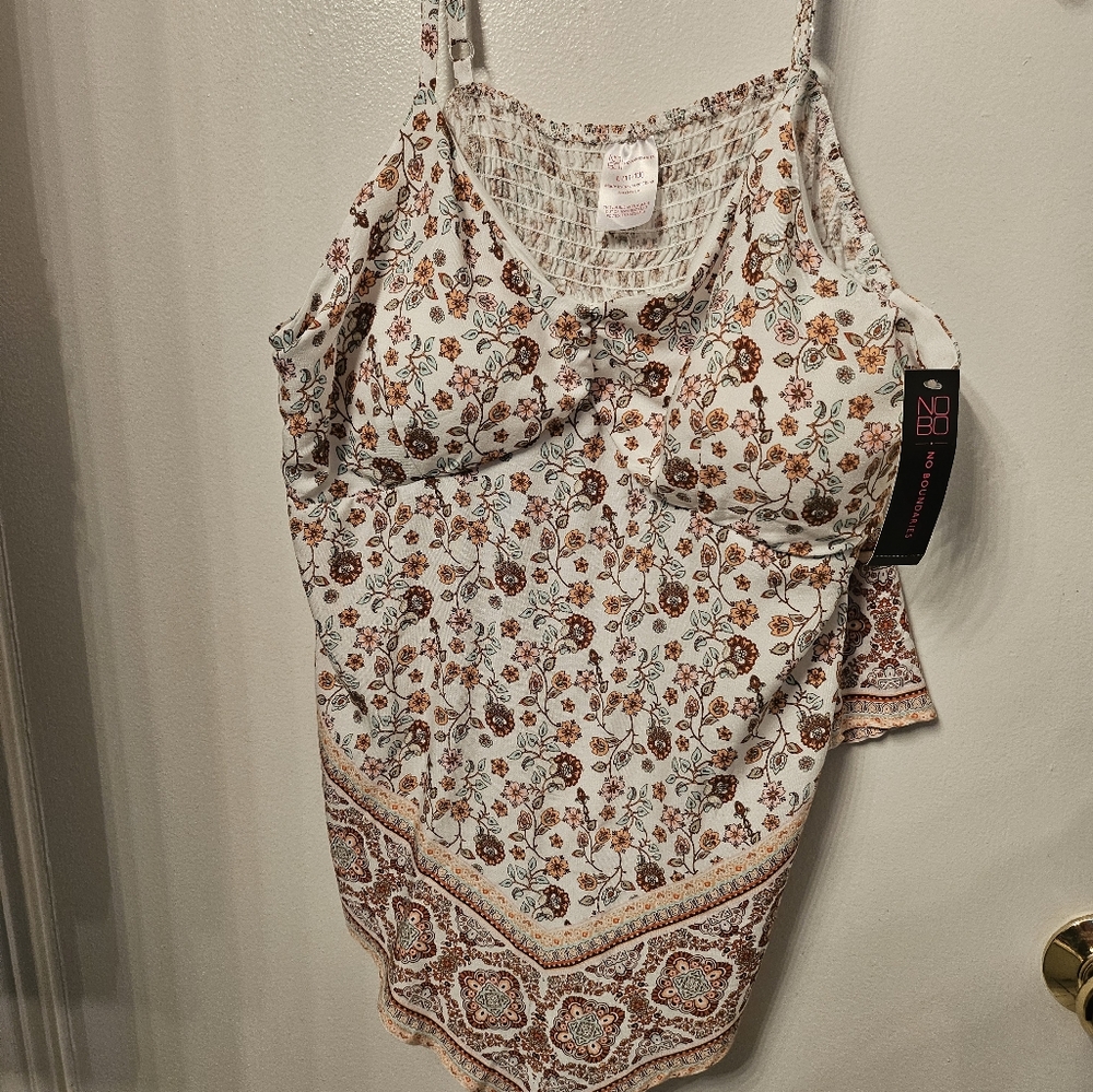No Boundaries Floral Camisole in Brown and Cream